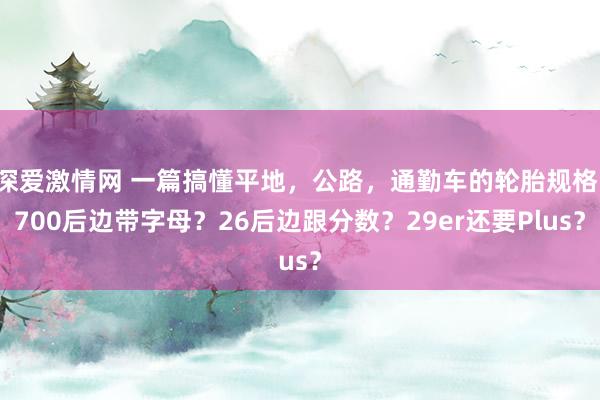 深爱激情网 一篇搞懂平地，公路，通勤车的轮胎规格：700后边带字母？26后边跟分数？29er还要Plus？